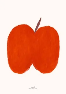 Wall art featuring a red apple illustration, stylish and inviting for the kitchen.