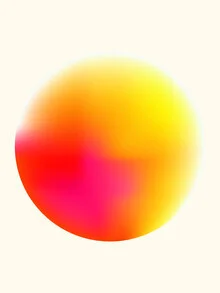 Abstract photo art featuring a bright yellow and orange circle on a minimalist background.
