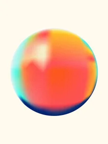 Abstract sphere in bold colors, minimalist composition by Ania Więcław
