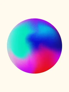 Abstract photo art featuring a pink and purple gradient in a spherical shape