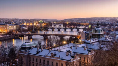 Photo art by Ronny Behnert: gentle sunrise over the Vltava in Prague