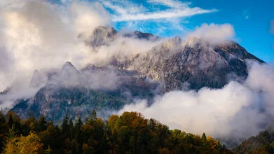 Photo art by Martin Wasilewski: Fog envelops the Berchtesgaden mountains in autumn.