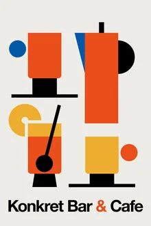 Illustration von Bo Lundberg: gemütliches Café mit Vintage-Charme