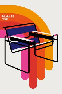 Illustration of a Bauhaus chair in a clear, modern style