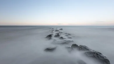 Calm photo art: gentle sea waves at Hohwacht