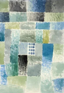 Illustration by Paul Klee: simple house in a calm settlement setting