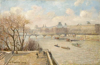 Wall art by Art Classics: View of the Louvre from Pont Neuf in soft colors