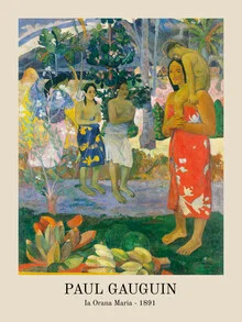 Wall art by Paul Gauguin: soft colors and emotional portrayal of a figure of Mary.