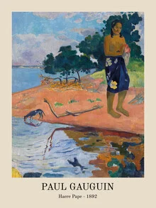 Wall art by Paul Gauguin: colorful depiction of a tropical landscape