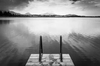 Photo art by Martin Wasilewski: calm summer day at Hopfensee with jetty in the foreground.