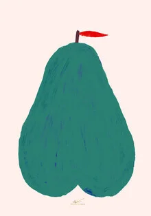 Illustration by Matías Larraín: stylish pear in pastel colors