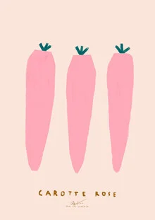 Illustration by Matías Larraín: colorful carrots on a light background