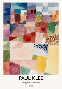 Wall art featuring an abstract motif by Paul Klee, gentle colors and harmonious shapes.