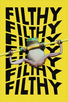 Wall art by Jonas Loose: humorous frog in a dirty style