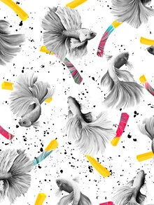 Illustration by Uma Gokhale: playful depiction of Fish & Chips with colorful elements