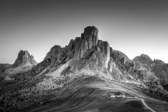 Wall art by Christoph Schaarschmidt: black and white landscape with mountains and clouds