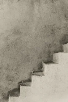 Abstrakte Fotokunst mit grauen Linien und einer Treppe in Italien.
