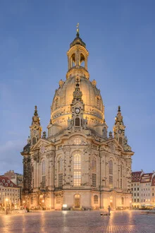 Photo art by Michael Valjak: Frauenkirche Dresden in the evening with soft light tones