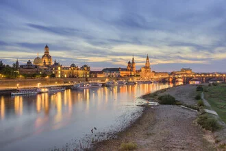 Photo art by Michael Valjak: Dresden in the evening with soft lights and a calm atmosphere.