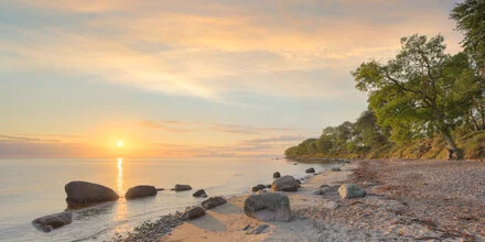 Photo art by Michael Valjak: sunrise over the cliffs of Fehmarn