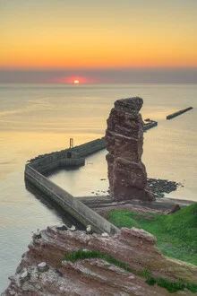 Photo art by Michael Valjak: view of Lange Anna at sunset on Heligoland