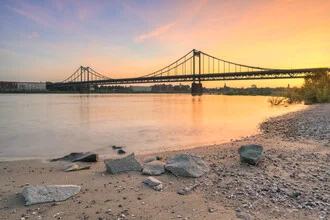 Photo art by Michael Valjak: Krefeld-Uerdingen Rhine bridge at sunset