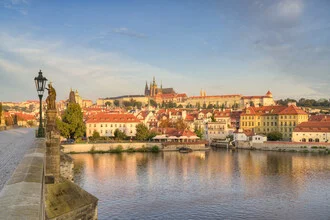 Photo art by Michael Valjak: Prague Castle in morning light over the city