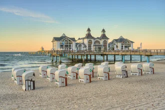 Photo art by Michael Valjak: Sellin pier in the morning with calm sea