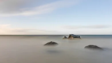 Photo art: serene scene with waves and clouds by the Baltic Sea