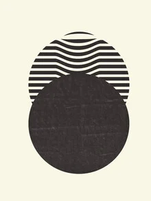 Illustration by Ania Więcław: two black circles on a light background
