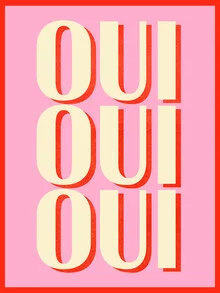 Wall art by Ania Więcław: playful typography in pink and red