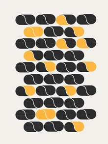 Wall art by Ania Więcław: modern abstract mosaic in black and white