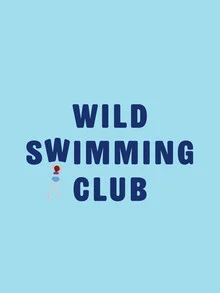 Wall art by Frankie Kerr-Dineen: illustration of a lively swimming club