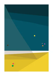 Illustration by Frankie Kerr-Dineen: swimmers in the sea under a sunny sky