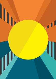 Illustration by Frankie Kerr-Dineen: radiant sun with warm color tones.