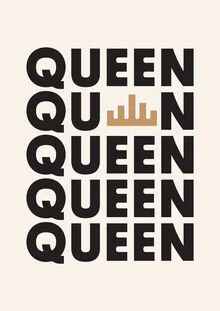 Wall art by Frankie Kerr-Dineen: stylized depiction of a queen