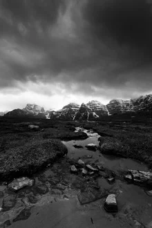 Photo art by Alexander Roe: flowing water in the Canadian Rockies