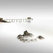 Photo art by Ronny Behnert: calm long exposure of a wooden cabin by the water