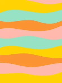Abstract pastel painting featuring cheerful colors in a playful, modern style