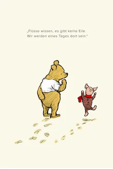 Illustration by Vintage Collection: Winnie Pooh with a gentle saying about patience.