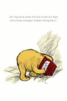Illustration by Vintage Collection: Quote from Winnie Pooh about friendship.