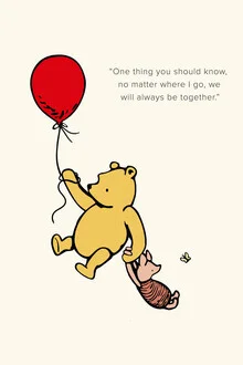Illustration by Vintage Collection: Winnie the Pooh with a gentle saying about friendship.