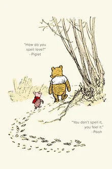 Illustration by Vintage Collection: Winnie the Pooh with a quote about love