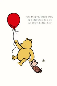 Illustration by Vintage Collection: Winnie the Pooh with a message of friendship