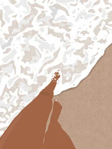 Wall art by Uma Gokhale: girl on ocean beach in a summer landscape.