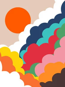 Illustration by Uma Gokhale: head in the clouds, cheerful colors and relaxed atmosphere