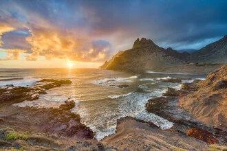 Beautiful dawn over the Atlantic at Punta del Hidalgo, Tenerife.