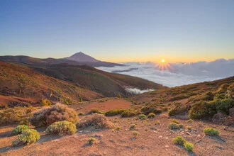 Beautiful sunset over Teide in Tenerife