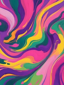 Colorful photo art by Uma Gokhale featuring cheerful wave patterns.
