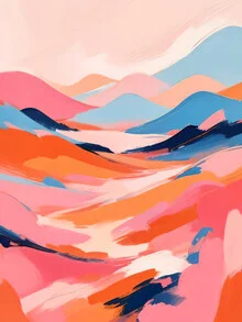 Wall art by Uma Gokhale: soft landscape in pastel colors with a romantic feel